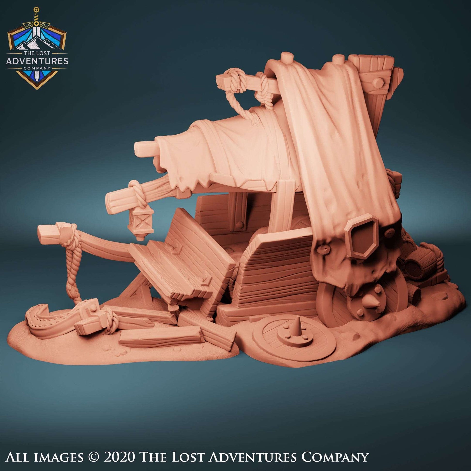 Lost Adventures Co. Miniature Destroyed Cart