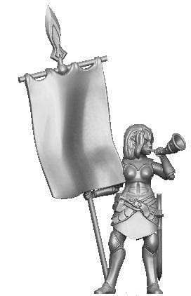 Elf Standard Bearer-Onmioji-Cleric,Elf,Female,Fighter,Paladin