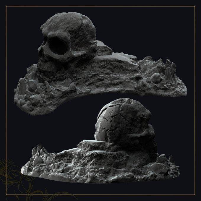 Giant Skull on Rocks-Nafarrate-Ruins