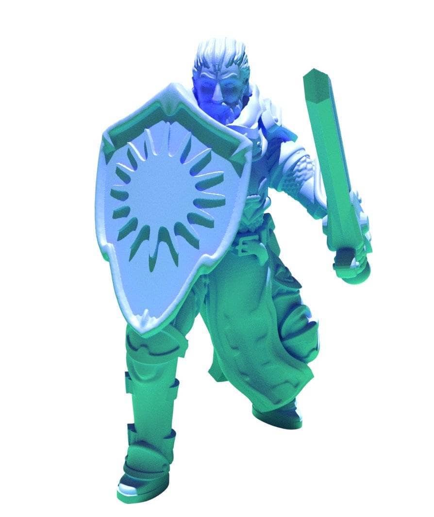 Helmetless Paladin Sword and Shield-Onmioji-Cleric,Fighter,Human,Paladin