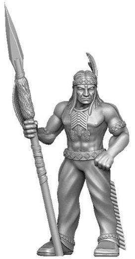 Indigenous Spearman-Onmioji-Barbarian,Fighter,Human,Tribal